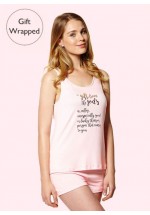 A Gift From The Gods Calligraphy Pink Pyjama Shorts Set